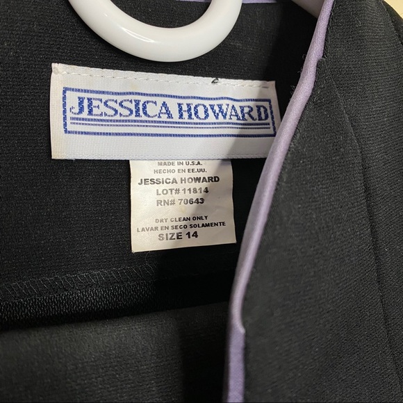 Jessica Howard 3 Piece Skirt Suit Black & Purple - Picture 5 of 11